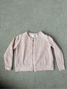H&M Light Pink Eyelet Knit Cardigan